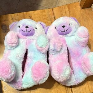 Place Multicolor Plush Bear Slippers